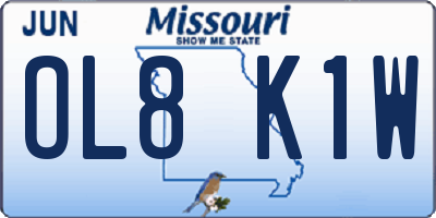 MO license plate OL8K1W