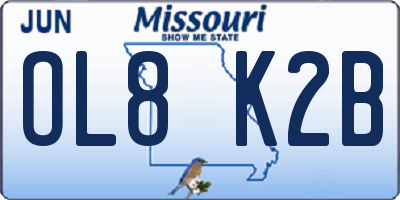 MO license plate OL8K2B