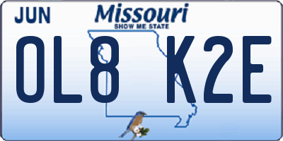 MO license plate OL8K2E