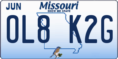 MO license plate OL8K2G