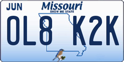 MO license plate OL8K2K