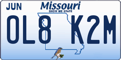 MO license plate OL8K2M