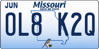 MO license plate OL8K2Q