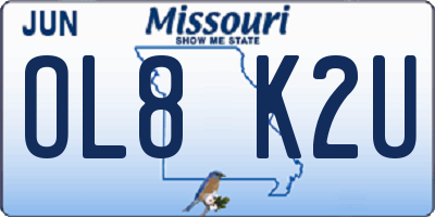 MO license plate OL8K2U