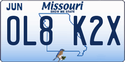 MO license plate OL8K2X