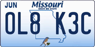 MO license plate OL8K3C