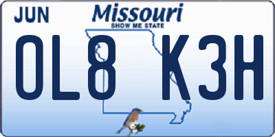 MO license plate OL8K3H
