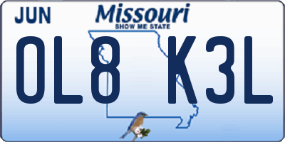 MO license plate OL8K3L