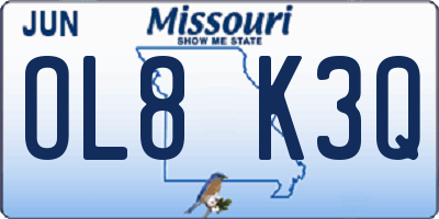 MO license plate OL8K3Q