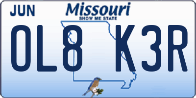 MO license plate OL8K3R