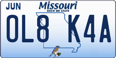 MO license plate OL8K4A