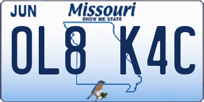 MO license plate OL8K4C