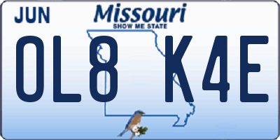 MO license plate OL8K4E