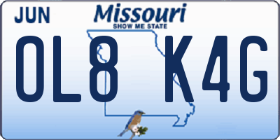 MO license plate OL8K4G