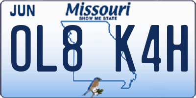 MO license plate OL8K4H