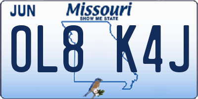 MO license plate OL8K4J