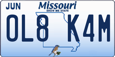 MO license plate OL8K4M