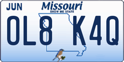 MO license plate OL8K4Q