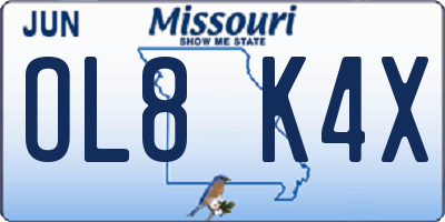 MO license plate OL8K4X