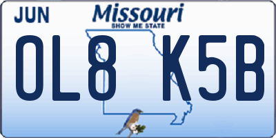 MO license plate OL8K5B