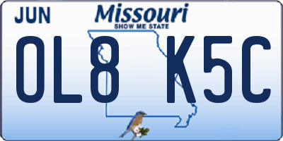 MO license plate OL8K5C