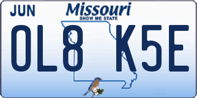 MO license plate OL8K5E