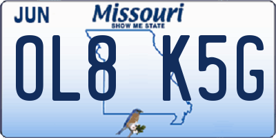 MO license plate OL8K5G