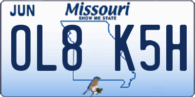 MO license plate OL8K5H