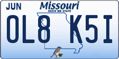 MO license plate OL8K5I