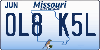 MO license plate OL8K5L