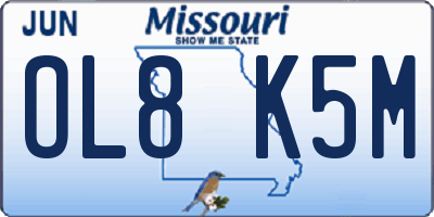 MO license plate OL8K5M