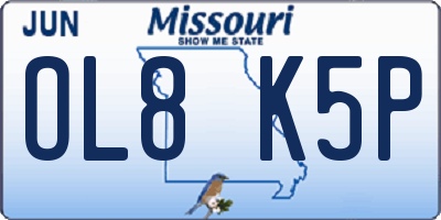 MO license plate OL8K5P