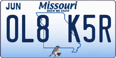 MO license plate OL8K5R