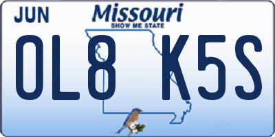 MO license plate OL8K5S