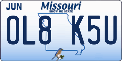 MO license plate OL8K5U