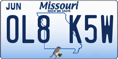 MO license plate OL8K5W