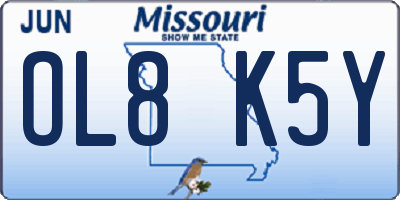 MO license plate OL8K5Y