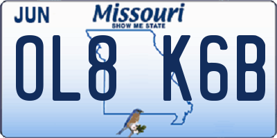 MO license plate OL8K6B