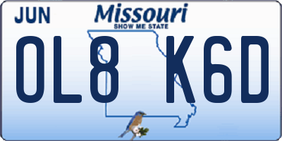 MO license plate OL8K6D