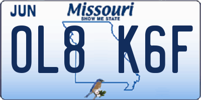 MO license plate OL8K6F