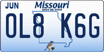 MO license plate OL8K6G