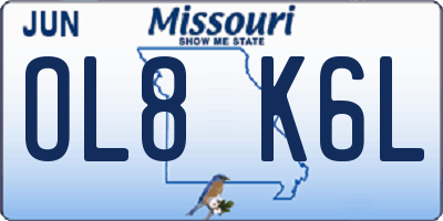 MO license plate OL8K6L