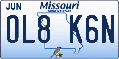 MO license plate OL8K6N