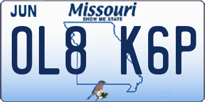 MO license plate OL8K6P