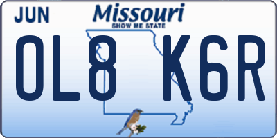 MO license plate OL8K6R
