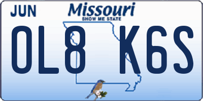 MO license plate OL8K6S