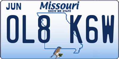 MO license plate OL8K6W