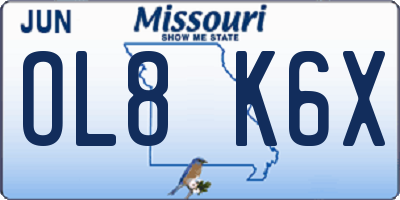 MO license plate OL8K6X