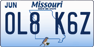 MO license plate OL8K6Z