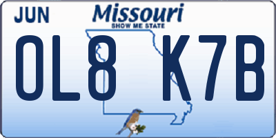 MO license plate OL8K7B